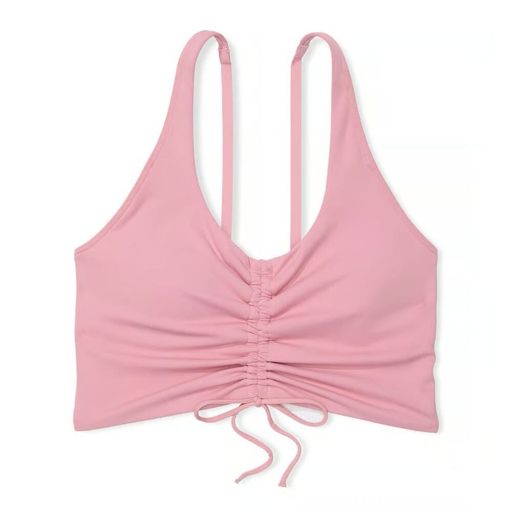 Victoria's Secret PINK Relay Ruched Plunge Sports Bra